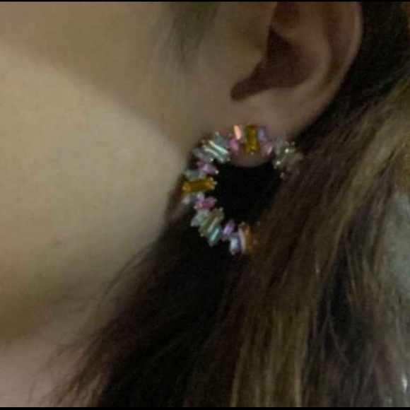 💎 Rhinestone Hoop Earrings 💎 - Picture 5 of 5